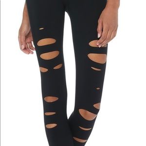 ALO Yoga ripped warrior leggings black XS